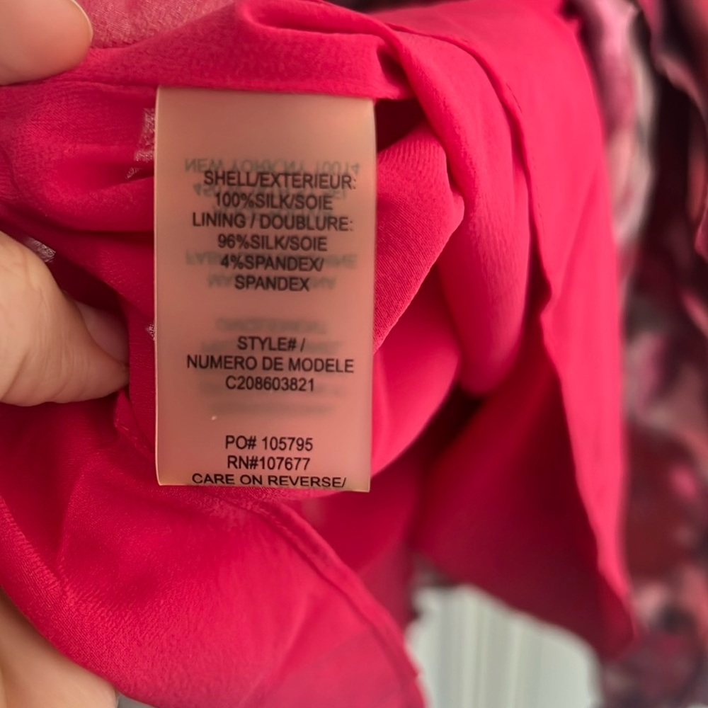 ALICE + OLIVIA  Red Watercolor Silk Mini Dress - Picture 7 of 9